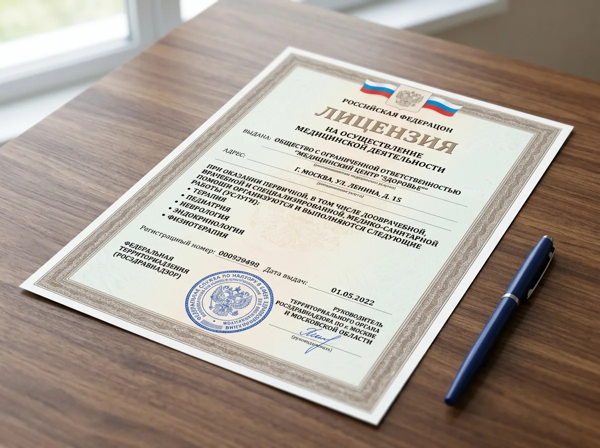 Выписка из реестра лицензий Росздравнадзора с наименованием организации ООО СоветМедицина Помощь, перечень разрешённых медицинских работ и услуг